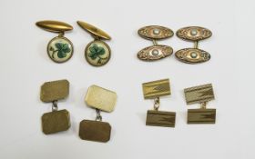 A Collection of Vintage and Antique Gents Cufflinks ( 4 ) Pairs.