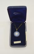 Wedgwood Jasperware Star Of David Pendant Blue Jasperware pendant on gold tone chain complete with