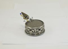 Vintage Silver Plated Hat and Hair Pin Cushion. 1.75 Inches High & 3.5 Inches Diameter.