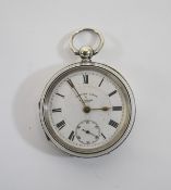 English Lever Open Faced Silver Pocket Watch by A. Yewdall - Leeds.