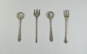 2 Silver Mustard Spoons In the Georgian Style, stamped .