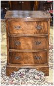 Small Chest Of Bow Fronted Drawers Three Long Drawers Raised On Bracket Feet.
