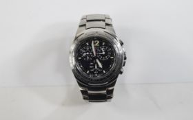 Citizen Eco Drive Wr 10 Bar Stainless Steel Chronograph Wrist Watch. N C652 S03359 KA.