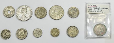 A Collection of High Grade World Silver Coins From The 19th / 20th Century ( 11 ) Coins In Total -