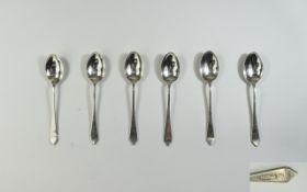 A Fine Set of Six Silver Hallmarked Teaspoons From The U.