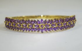 Amethyst Marquise Cut Bangle, the marquise cut, rich purple, Zambian amethysts set as a floral