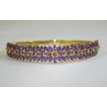 Amethyst Marquise Cut Bangle, the marquise cut, rich purple, Zambian amethysts set as a floral