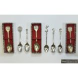 A Collection of Silver and Hallmarked Commemorative Spoons ( 8 ) In Total.