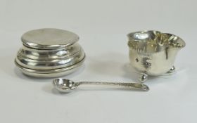 Victorian Silver Mustard Pot and Spoon.