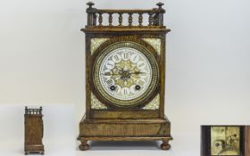 Winterhalder and Hofmeier Architectural Oak Cased 8 Day Pendulum Mantel Clock In Aesthetic Style. c.