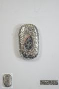 Victorian Nice Quality Hinged Ornate Silver Vesta Case with Stylised Floral Engraving.