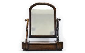 Victorian Mahogany Toilet Mirror with Hinged Adjustable Plate on Turned and Shaped Posts.