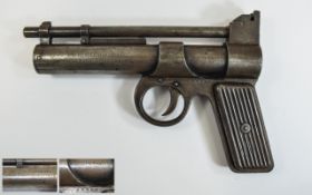 Pre War Webley Junior .177 Air Pistol. Mk2 Target Variant with grooved metal grip.