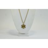 A Victorian Sovereign Set Pendant with Attached 9ct Gold Chain and Safety Chain.