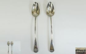 George III Pair of Fine Silver Basting Spoons,