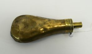 Antique Brass & Copper Powder Flask with lever opening. Marked 'Patent' to top edge.