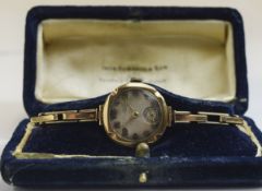 Thomas Russell - Ladies 9ct Gold Cased 1920's Mechanical Watch With 9ct Gold / Metal Core Expanding