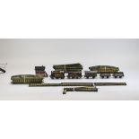 Bing OO Gauge Table Railway 2 x LMS 2-4-0 Clockwork Tank Engines (both working), LMS Coach,