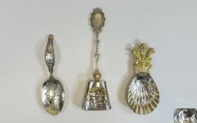 A Collection of Silver 20th Century Caddy Spoons ( 3 ) Comprises 1/ Dutch Silver Caddy Spoon with