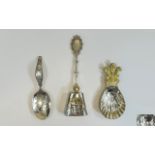 A Collection of Silver 20th Century Caddy Spoons ( 3 ) Comprises 1/ Dutch Silver Caddy Spoon with