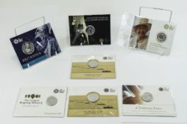 A Collection of Royal Mint Issued Fine Silver Coins - 999 ( 7 ) In Total.