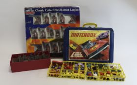 Matchbox Carry Case containing a collection of matchbox dinky cars,
