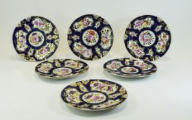 Set Of Six 19thC Cabinet Plates Hand Pai