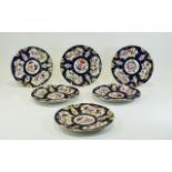 Set Of Six 19thC Cabinet Plates Hand Pai