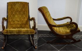 Victorian Mahogany and Velvet Upholstere