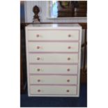 Bedroom Tallboy Cream painted pine chest