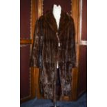 Full Length Ermine Ladies Coat Dark brow