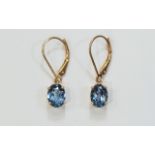 London Blue Topaz Drop Earrings, 3cts of