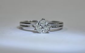 18 Carat White Gold Diamond Ring set wit