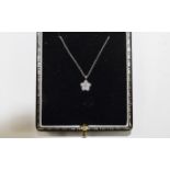 9ct White Gold diamond pendant set with