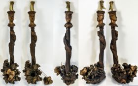 German Black Forest Carved Root Wood Hun