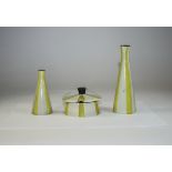 4 Piece Cruet Set, Yellow and Cream Patt