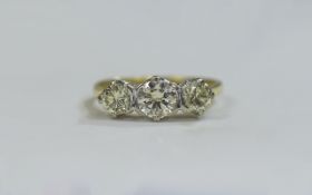 18ct Gold 3 Stone Diamond Ring, set with