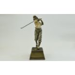 Lady Golfer Figurine Approx 11.5 inches