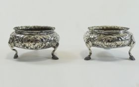 Early Victorian Pair of Silver Salts - W