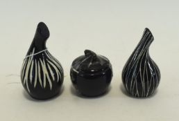 Jesse Tait Four Piece Cruet Set Black and white onion shaped cruet set