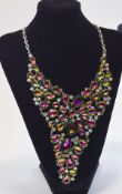 Large Crystal Statement Bib Necklace,