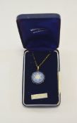 Wedgwood Jasperware Star Of David Pendant Blue Jasperware pendant on gold tone chain complete with