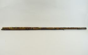 20th Century Cane Perch Rod, 3 pieces with brass fitments.