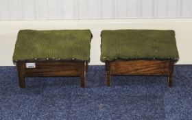 Pair Of Footstools Late 19th - early 20th Century footstools, rectangular form with cushioned,