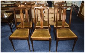 Set Of Six Early 20thC Dinning Chairs Padded Seats
