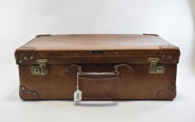 Early 20thC Tan Leather Suitcase,