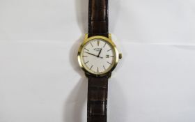 Rotary - Good Quality 18ct Gold Plated Stylish Datejust Gents Wrist Watch. No.