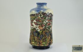 Moorcroft Modern Tube lined and Large Vase ' Andalucia ' Pattern. Designed by Beverley Wilkes.