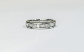 18ct White Gold Baguette Diamond Channel Set Ring. Baguette Diamonds of G - H Colour. V.