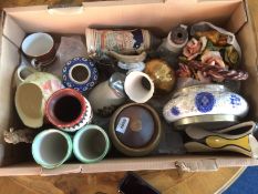 Mixed Box Comprising, Spill Vase, Tea Cups, Saucers, Bowls etc..